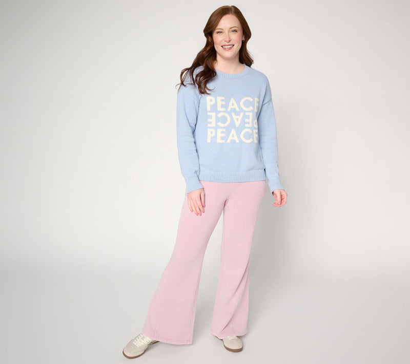 Peace Love World Washed French Terry Petite Pull on Trouser — View 11