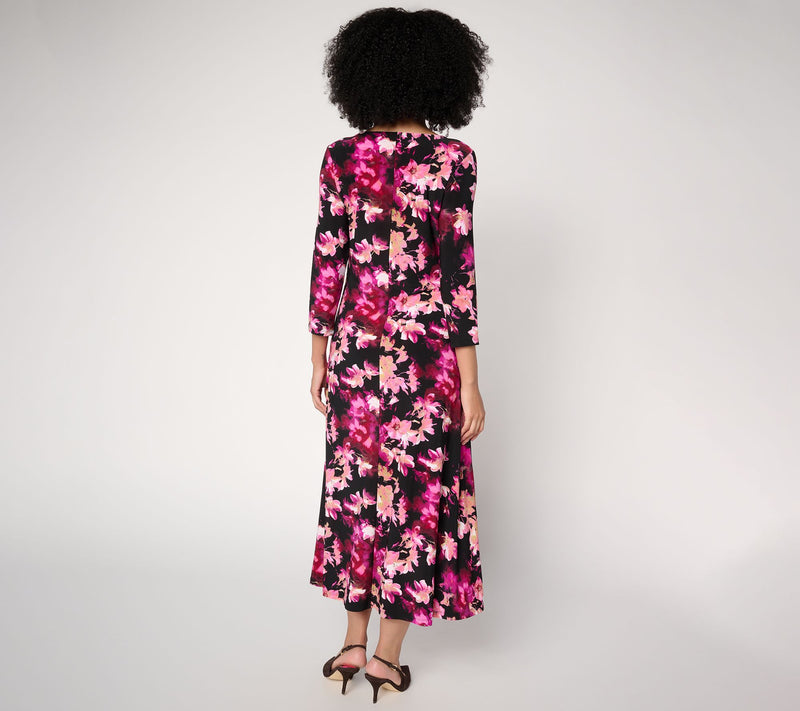 Women with Control Petite Como Jersey Fit and Flare Midi Dress — View 14