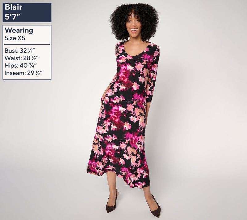 Women with Control Petite Como Jersey Fit and Flare Midi Dress — View 13