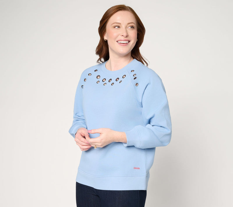Peace Love World Grommet Detail Sweatshirt — View 12