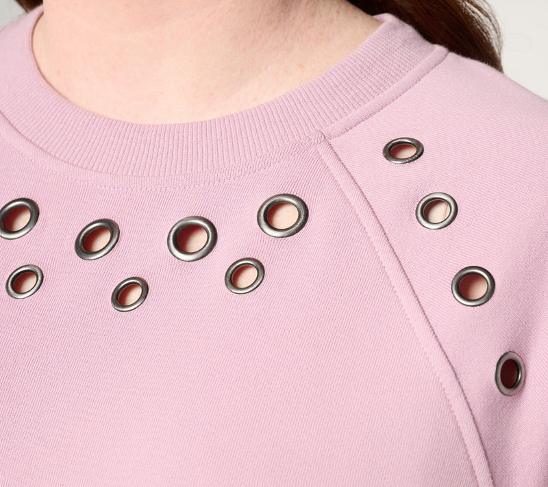 Peace Love World Grommet Detail Sweatshirt — View 6
