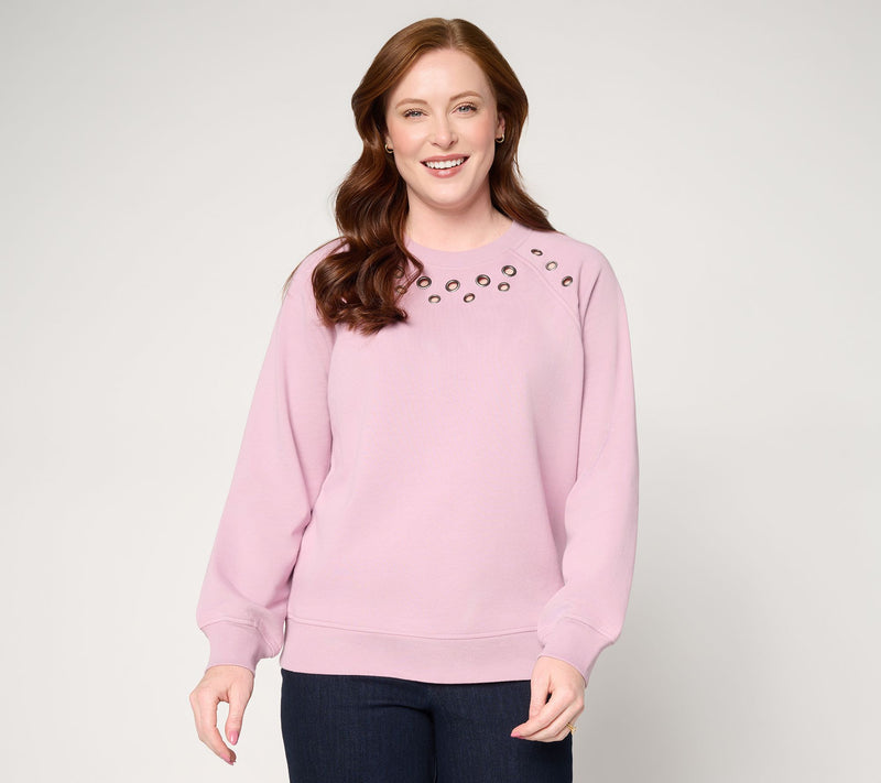 Peace Love World Grommet Detail Sweatshirt — View 13
