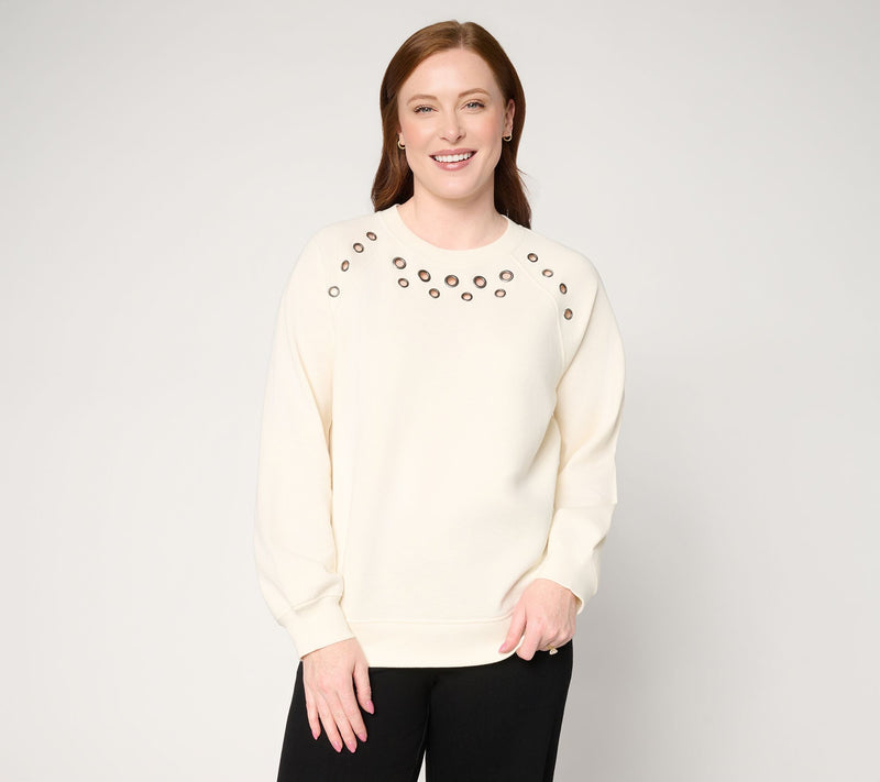 Peace Love World Grommet Detail Sweatshirt — View 14
