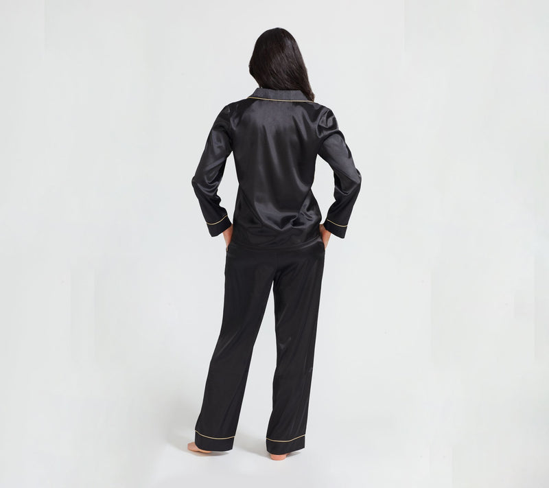 Randy Fenoli Sleepwear Satin Long Sleeve Pajama Set — View 2