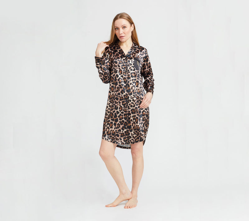 Randy Fenoli Sleepwear Satin Long Sleeve Button Down Sleep Shirt — View 11