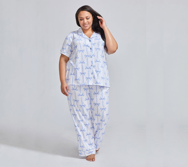 Randy Fenoli Sleepwear Yummy Short Sleeve Pajama Set with Satin Piping — View 5