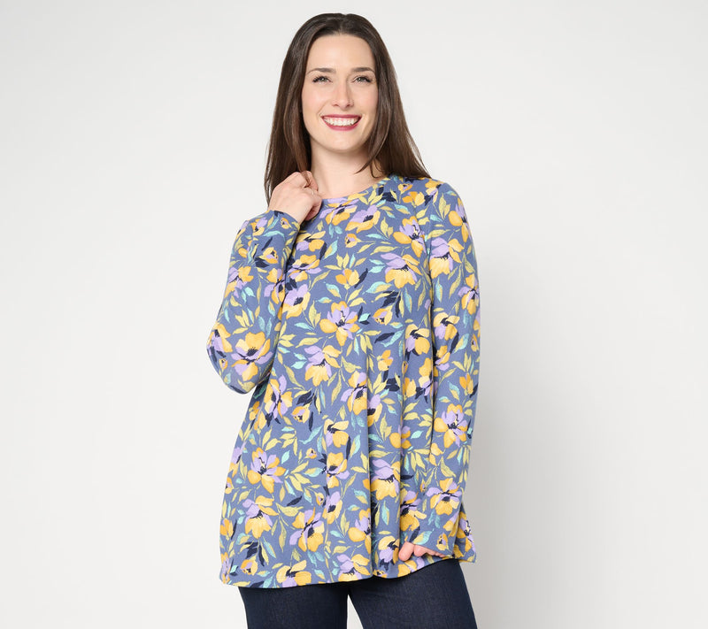 Denim & Co. Regular Printed Heavenly Jersey Swing Tunic — View 14