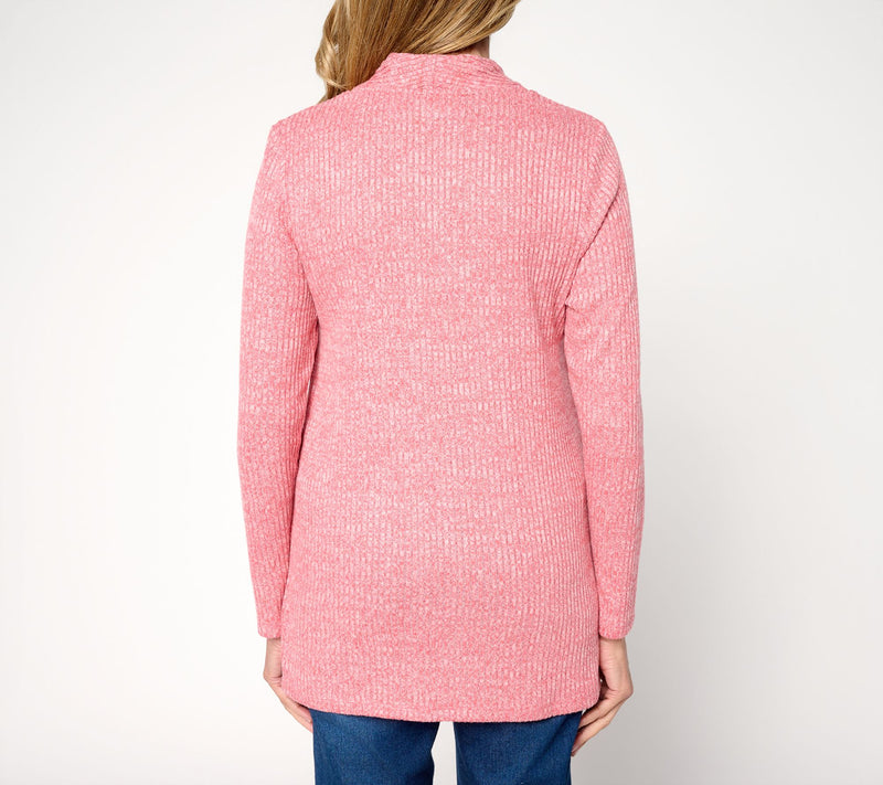 Denim & Co. Regular Drop Needle Rib Long Sleeve V-Neck Tunic — View 12