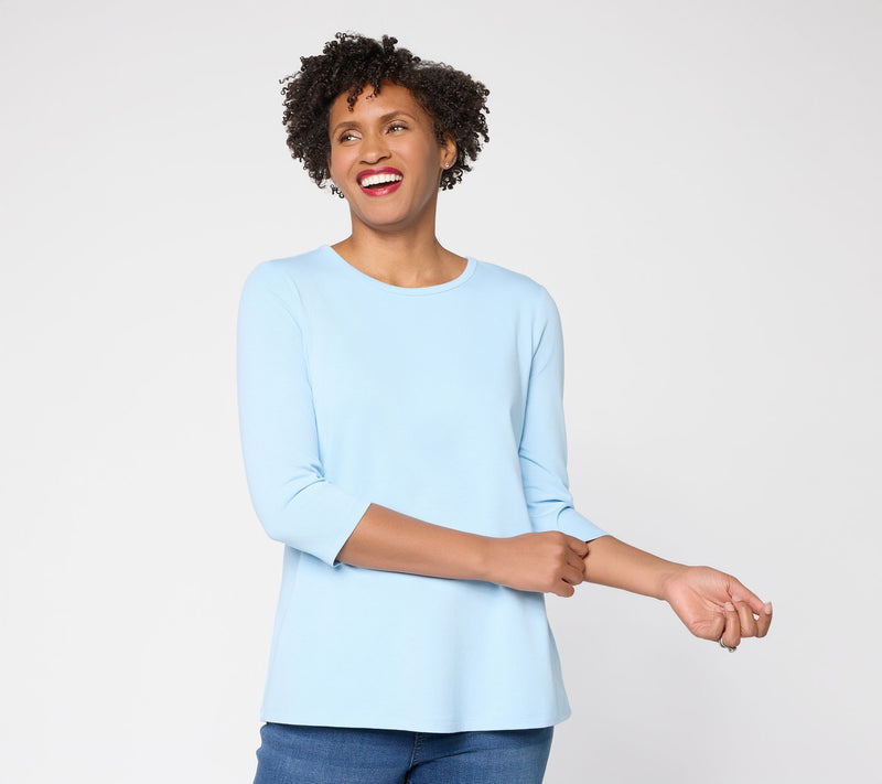 Denim & Co. Essentials Favorite Jersey 3/4 Sleeve Top w/ Back Pleat — View 14