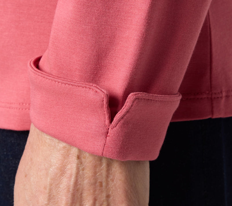 Denim & Co. Essentials Favorite Jersey Scoop Neck Top w/ Cuff Detail — View 5