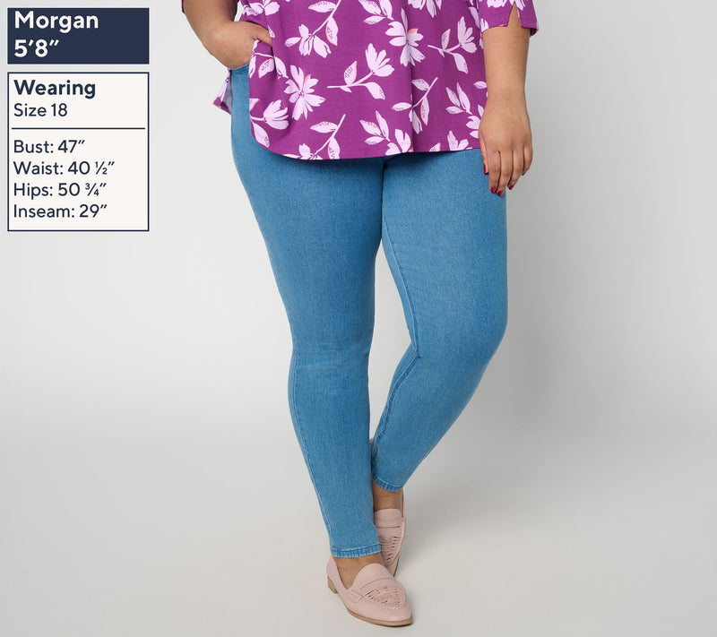 Denim & Co. Regular Pull-On Denim Jeggings — View 2