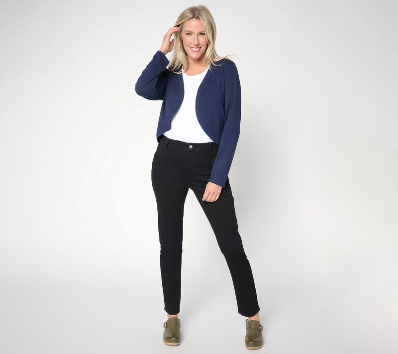 Denim & Co. Heavenly Jersey Long Sleeve Shrug Cardigan — View 5