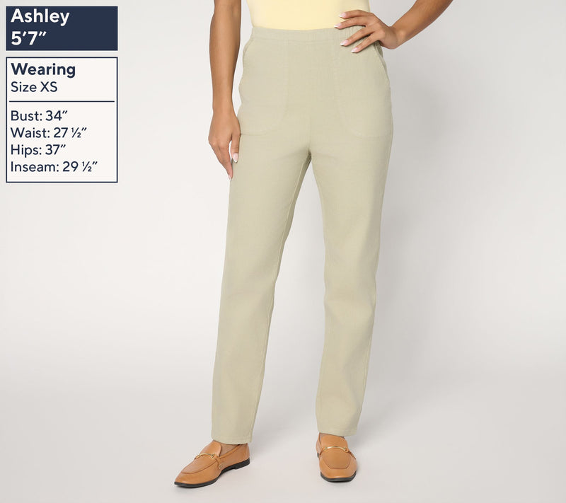 Denim & Co. Regular Flat Front Denim Side Pocket Pant — View 3