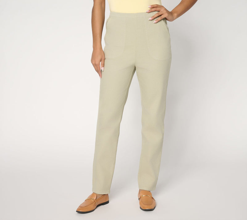 Denim & Co. Petite Flat Front Denim Side Pocket Pant — View 9