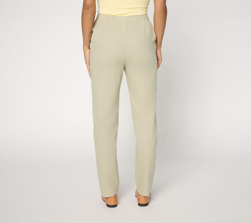 Denim & Co. Petite Flat Front Denim Side Pocket Pant — View 4