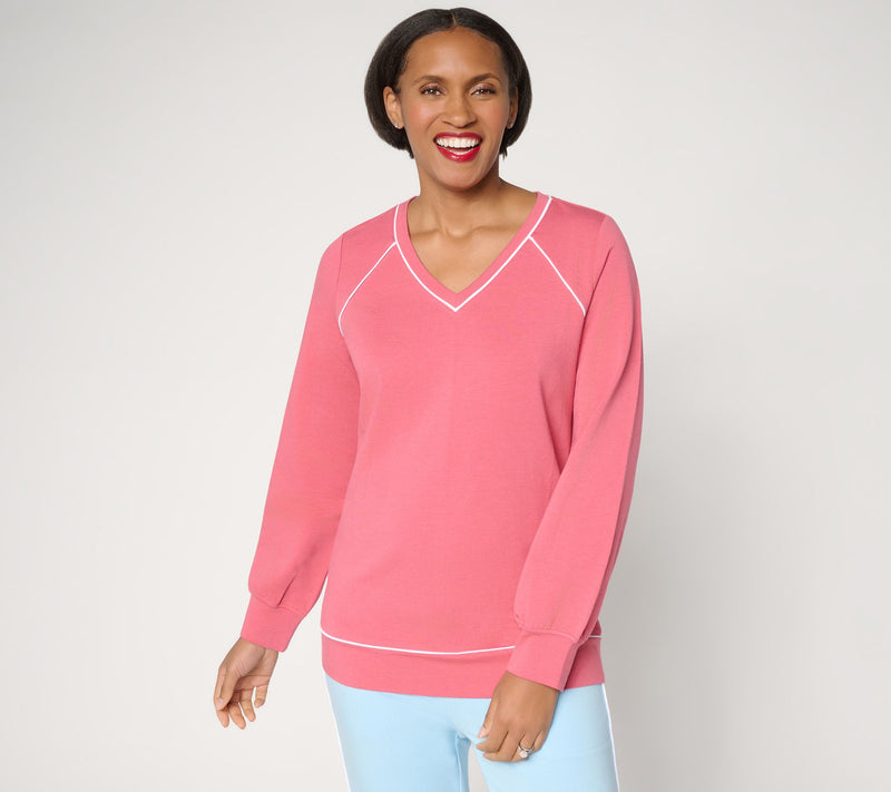 Denim & Co. Active Drapey French Terry Top — Main view