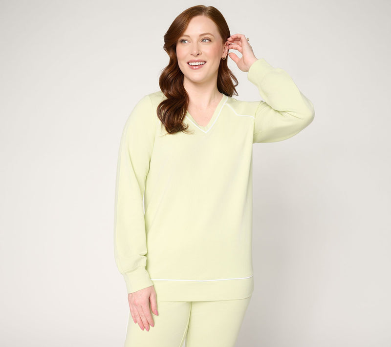 Denim & Co. Active Drapey French Terry Top — View 13