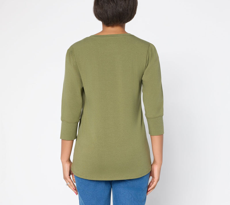 Ree by the Pioneer Woman Essentials 3/4 Length Sleeve Knit Tunic Top — View 10
