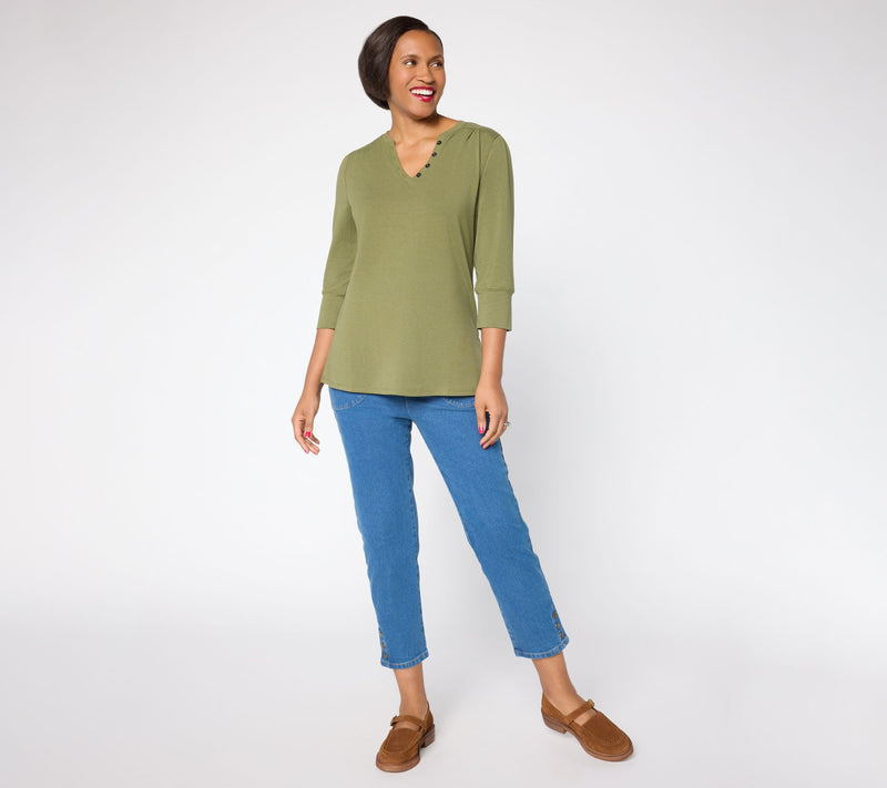 Ree by the Pioneer Woman Essentials 3/4 Length Sleeve Knit Tunic Top — View 11