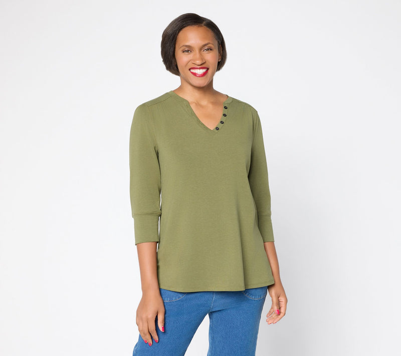 Ree by the Pioneer Woman Essentials 3/4 Length Sleeve Knit Tunic Top — View 9