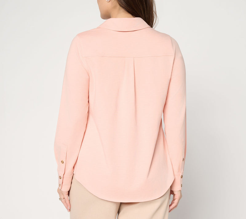 Ree by the Pioneer Woman Slub Jersey Button Front Long Sleeve Top — View 3
