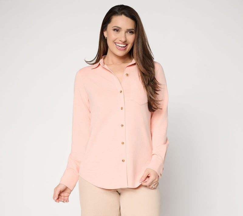 Ree by the Pioneer Woman Slub Jersey Button Front Long Sleeve Top — View 13