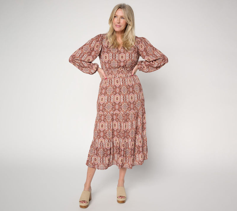 Ree by the Pioneer Woman Regular Split Neck Midi Dress — Main view