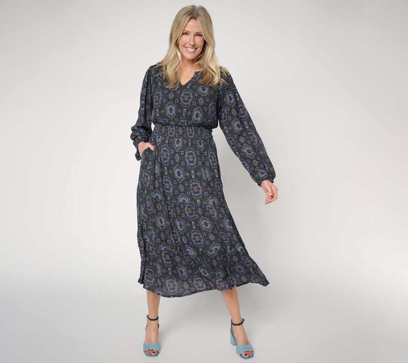 Ree by the Pioneer Woman Regular Split Neck Midi Dress — View 12