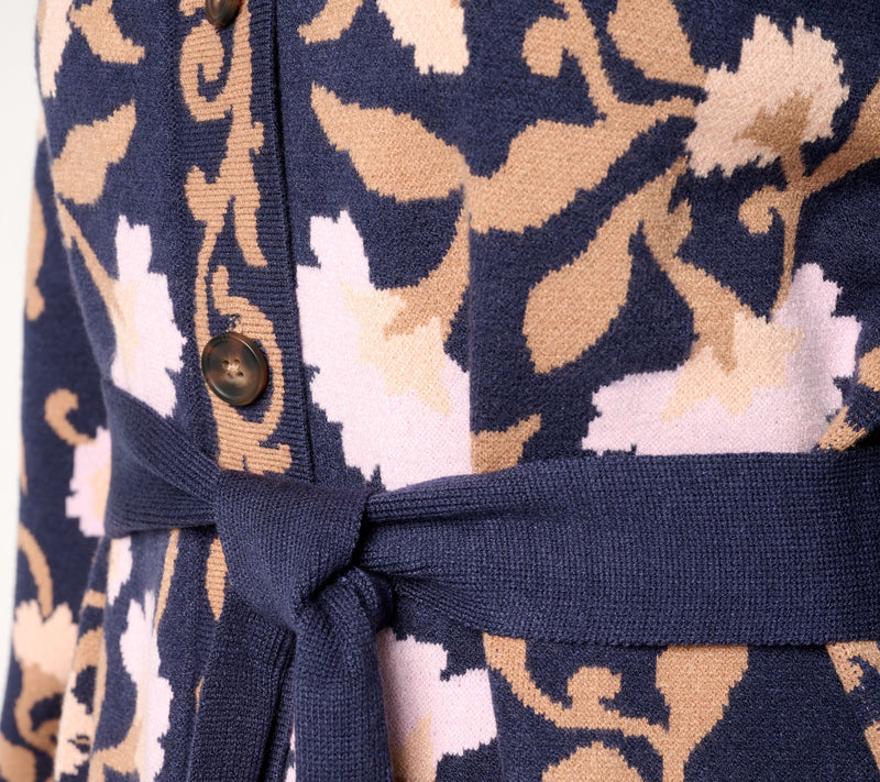 Ree by the Pioneer Woman Double Knit Jacquard Belted Cardigan — View 5