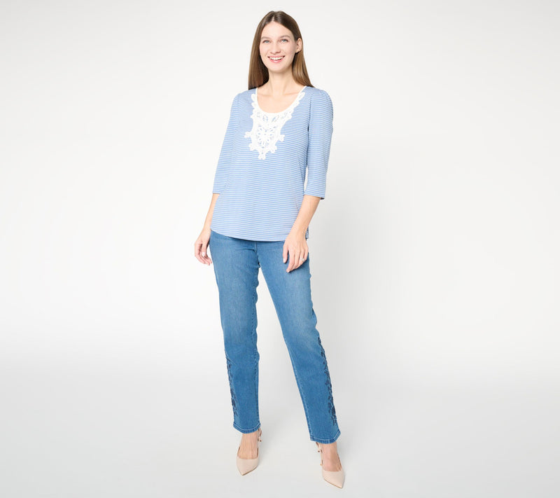 Ree by the Pioneer Woman Pet Embroidered Straight Leg Jeans — View 9