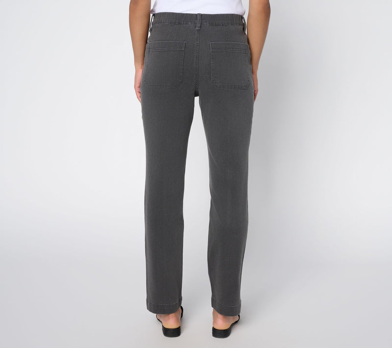 Denim & Co. Regular Black Classic Stretch Straight Leg Jean w/ Seaming — View 4