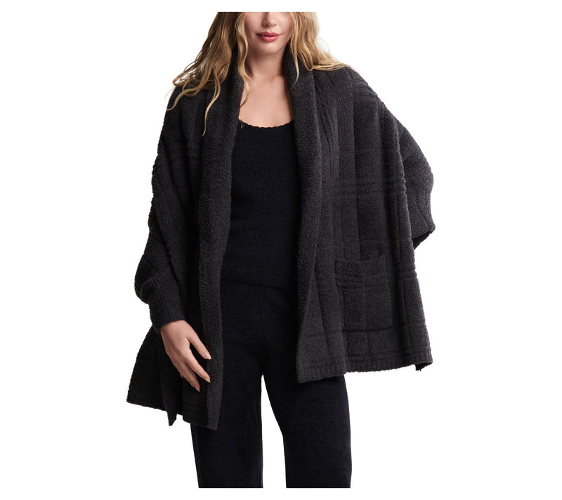 Barefoot Dreams CozyChic Cotton Tonal Plaid Blanket Wrap — Main view