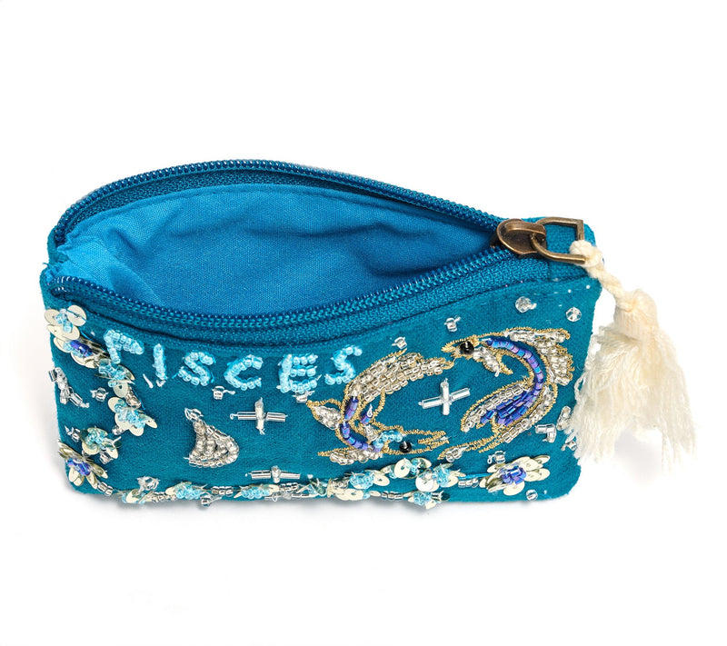 America & Beyond Canvas Embellished Zodiac Coin Pouch — View 3