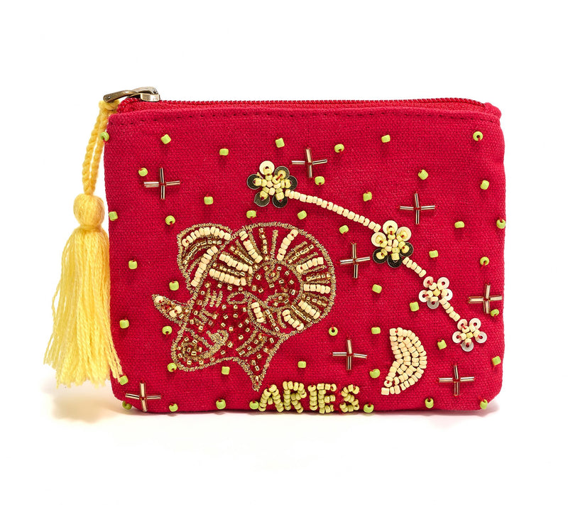 America & Beyond Canvas Embellished Zodiac Coin Pouch — View 16