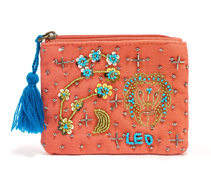 America & Beyond Canvas Embellished Zodiac Coin Pouch — View 20