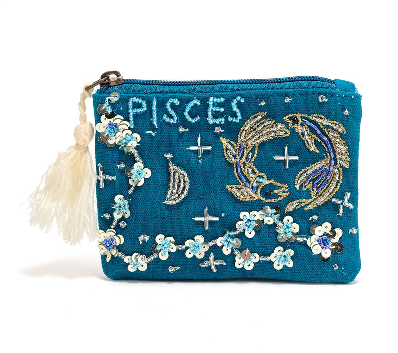 America & Beyond Canvas Embellished Zodiac Coin Pouch — View 27