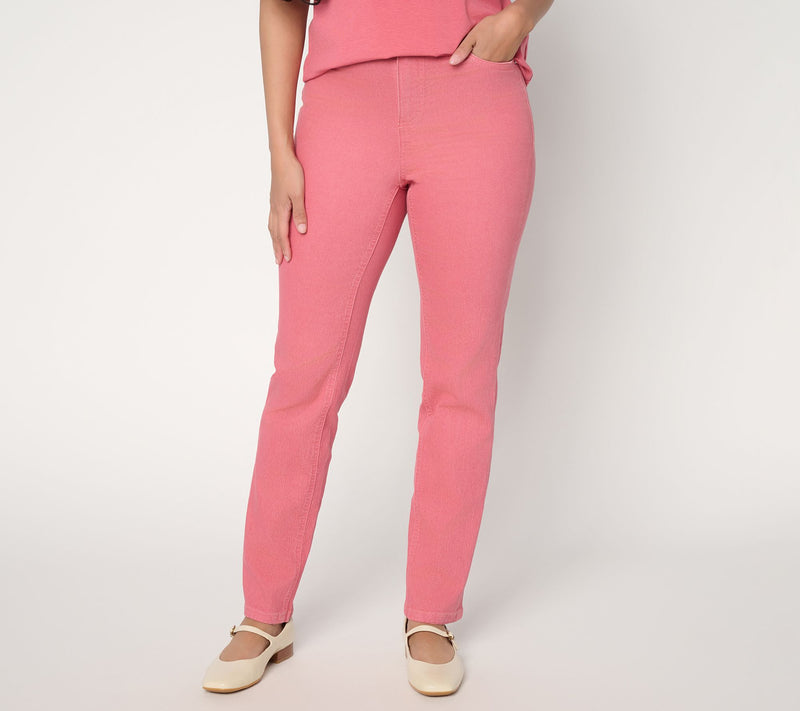 Denim & Co. Regular Classic Stretch Straight Leg Colored Jeans — View 10