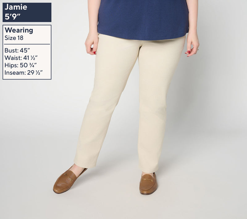 Denim & Co. Petite Classic Stretch Straight Leg Colored Jeans — View 2