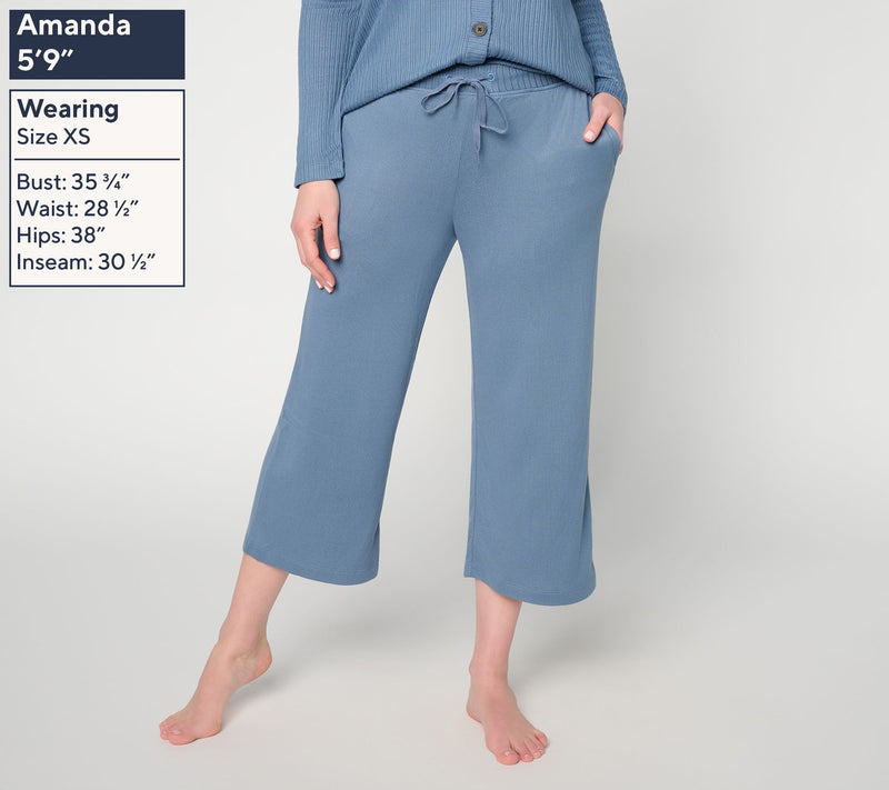 Cuddl Duds Seriously Soft Cropped Pant with Rib Waistband — View 5