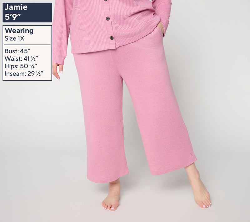 Cuddl Duds Seriously Soft Cropped Pant with Rib Waistband — View 4