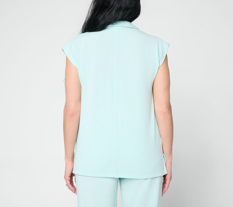 Cuddl Duds Modern Jersey Knit Collared Tee — View 11