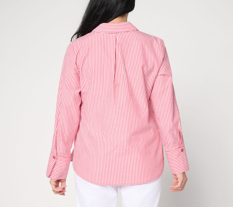 Joan Rivers Seersucker Striped Tunic Shirt — View 4
