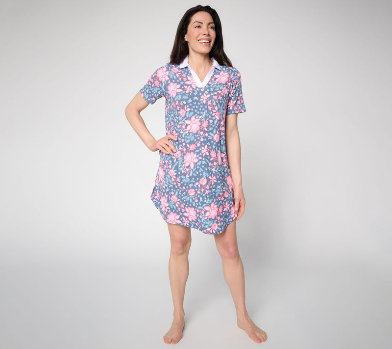 Cuddl Duds Wide Knit Rib Sleepgown with Picot Edges — View 11