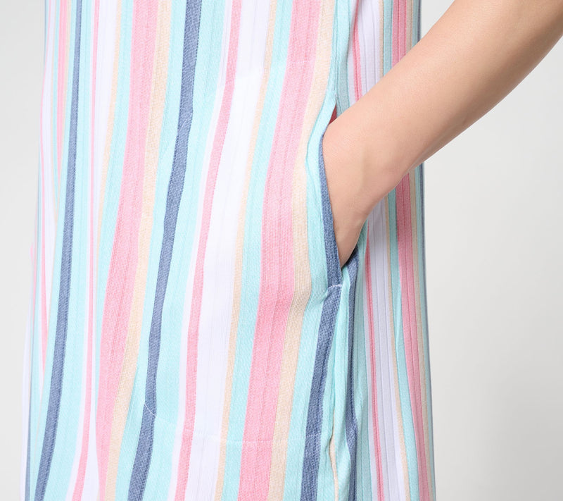Cuddl Duds Wide Knit Rib Sleepgown with Picot Edges — View 4