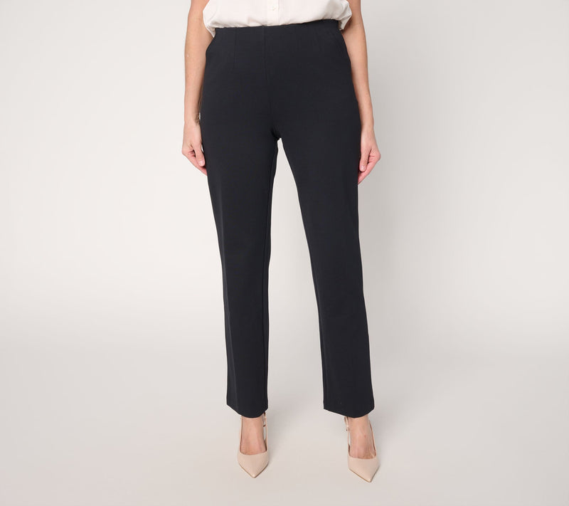 Joan Rivers Regular Hollywood Waist Full Length Ponte Pants — View 3