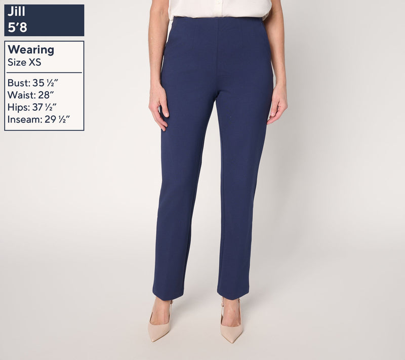 Joan Rivers Regular Hollywood Waist Full Length Ponte Pants — View 9