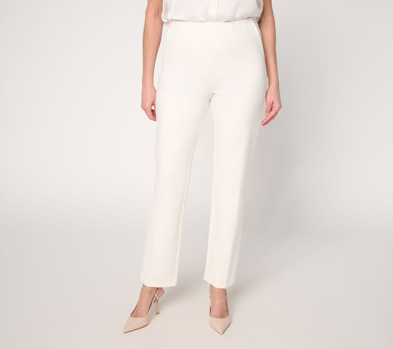 Joan Rivers Petite Hollywood Waist Full Length Ponte Pants — View 5