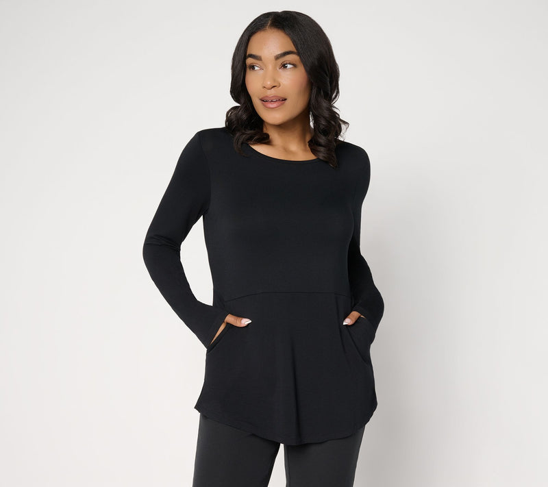 Joan Rivers Button Back Long Sleeves Tunic — View 11