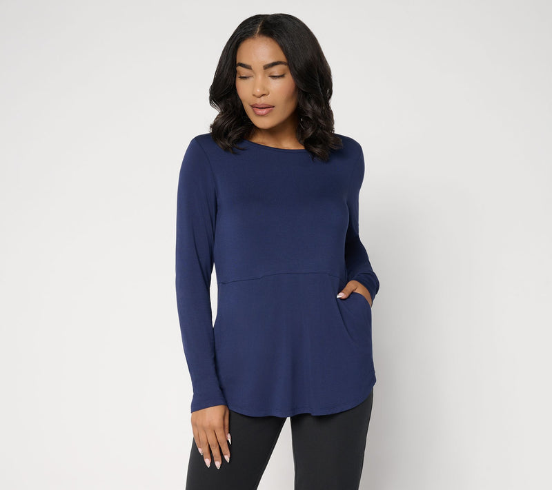 Joan Rivers Button Back Long Sleeves Tunic — View 12