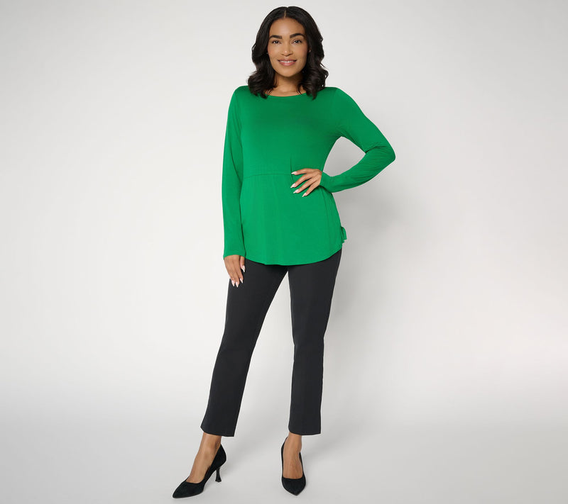 Joan Rivers Button Back Long Sleeves Tunic — View 5